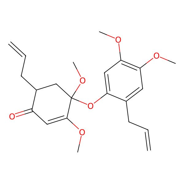 2D Structure of (4R,6S)-4-(4,5-dimethoxy-2-prop-2-enylphenoxy)-3,4-dimethoxy-6-prop-2-enylcyclohex-2-en-1-one