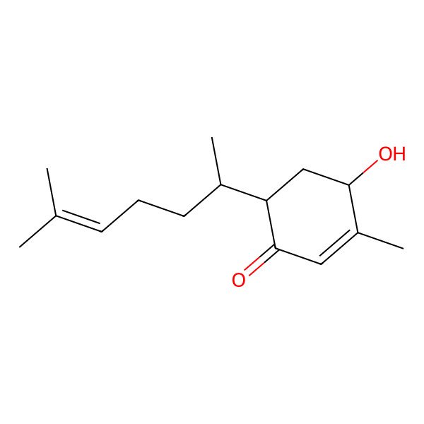 2D Structure of (4R,6S)-4-hydroxy-3-methyl-6-[(2R)-6-methylhept-5-en-2-yl]cyclohex-2-en-1-one