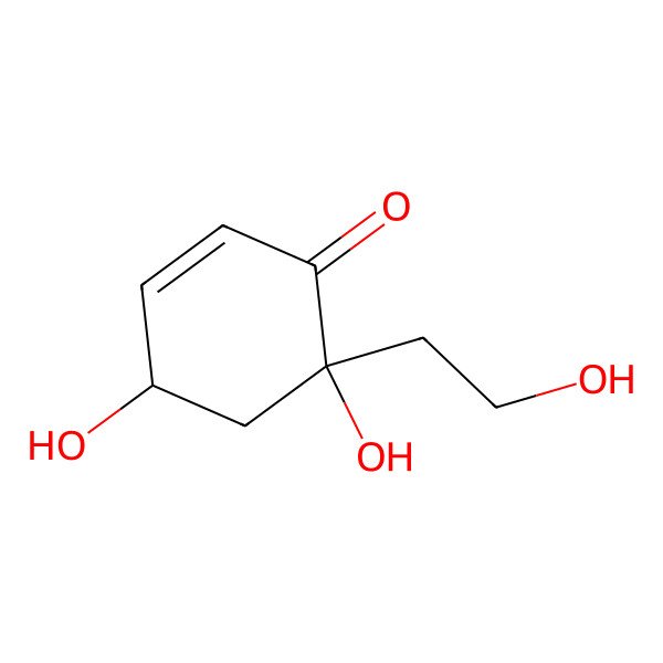 2D Structure of (4R,6S)-4,6-dihydroxy-6-(2-hydroxyethyl)cyclohex-2-en-1-one