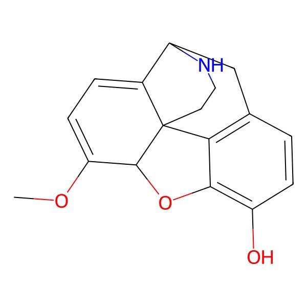 2D Structure of (4R,7aR,12bS)-7-methoxy-1,2,3,4,7a,13-hexahydro-4,12-methanobenzofuro[3,2-e]isoquinolin-9-ol