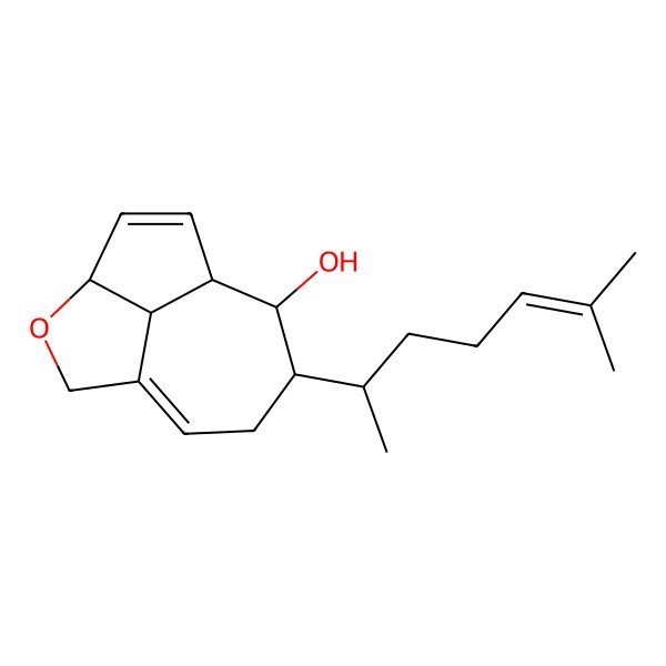 2D Structure of (4R,7R,8R,9S,12R)-9-[(2R)-6-methylhept-5-en-2-yl]-3-oxatricyclo[5.4.1.04,12]dodeca-1(11),5-dien-8-ol