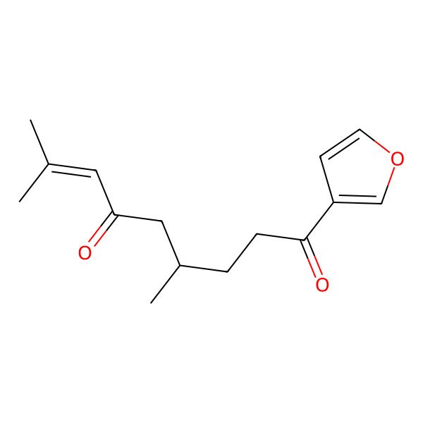 2D Structure of (4S)-1-(furan-3-yl)-4,8-dimethylnon-7-ene-1,6-dione