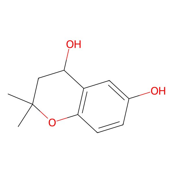 2D Structure of (4S)-2,2-dimethyl-3,4-dihydrochromene-4,6-diol 2D Structure of (4S)-2,2-dimethyl-3,4-dihydrochromene-4,6-diol