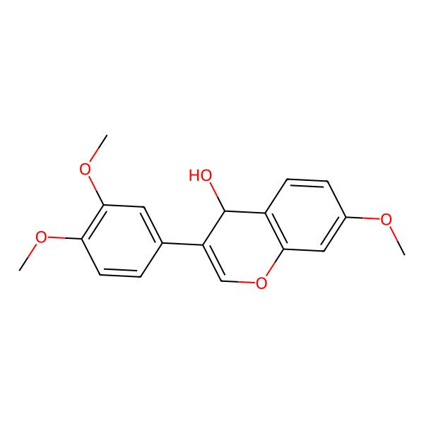 2D Structure of (4S)-3-(3,4-dimethoxyphenyl)-7-methoxy-4H-chromen-4-ol