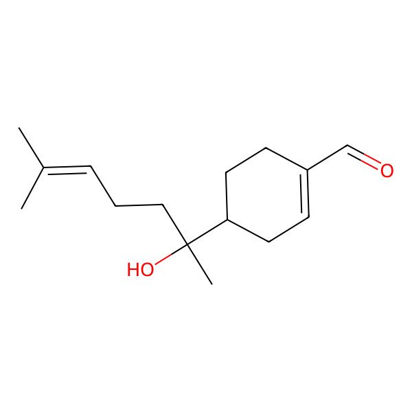 2D Structure of (4S)-4-[(2R)-2-hydroxy-6-methylhept-5-en-2-yl]cyclohexene-1-carbaldehyde