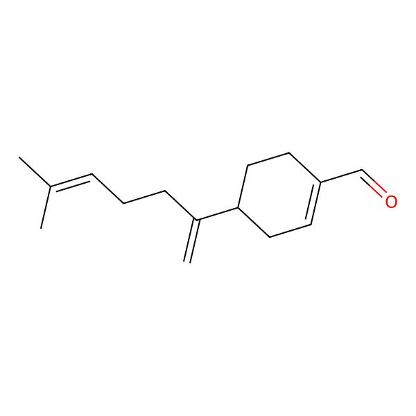 2D Structure of (4S)-4-(6-methylhepta-1,5-dien-2-yl)cyclohexene-1-carbaldehyde 2D Structure of (4S)-4-(6-methylhepta-1,5-dien-2-yl)cyclohexene-1-carbaldehyde