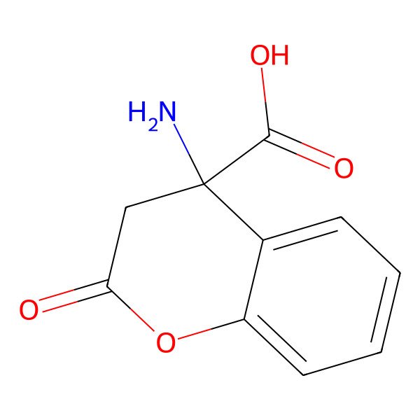 2D Structure of (4S)-4-amino-2-oxo-3H-chromene-4-carboxylic acid
