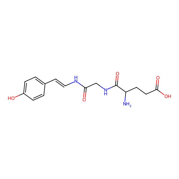 2D Structure of (4S)-4-amino-5-[[2-[[(E)-2-(4-hydroxyphenyl)ethenyl]amino]-2-oxoethyl]amino]-5-oxopentanoic acid