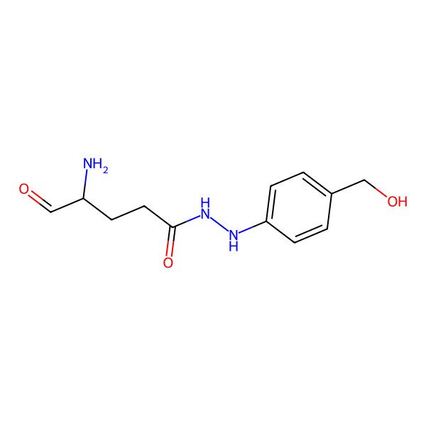 2D Structure of (4S)-4-amino-N'-[4-(hydroxymethyl)phenyl]-5-oxopentanehydrazide