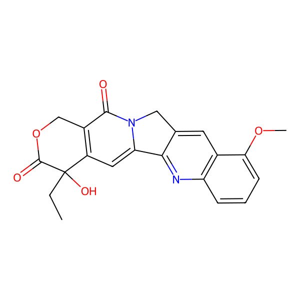 2D Structure of (4S)-4-Ethyl-4-hydroxy-10-methoxy-1H-pyrano[3',4'