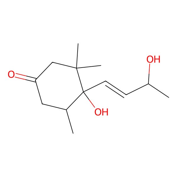 2D Structure of (4S)-4-hydroxy-4-[(E,3R)-3-hydroxybut-1-enyl]-3,3,5-trimethylcyclohexan-1-one
