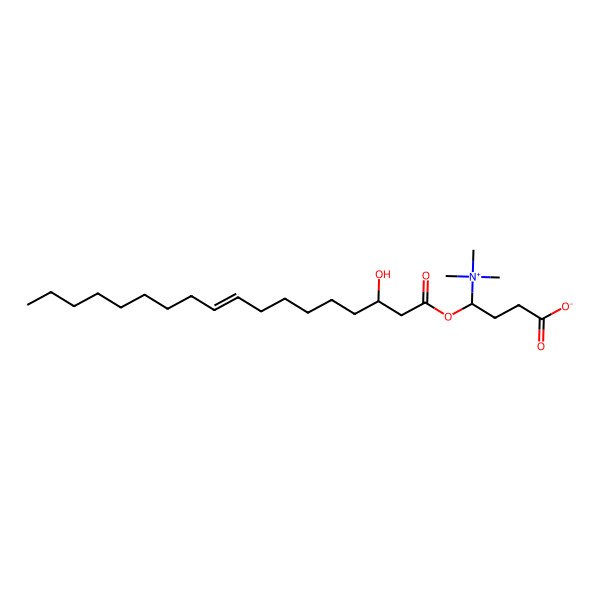 2D Structure of (4S)-4-[(Z)-3-hydroxyoctadec-9-enoyl]oxy-4-(trimethylazaniumyl)butanoate