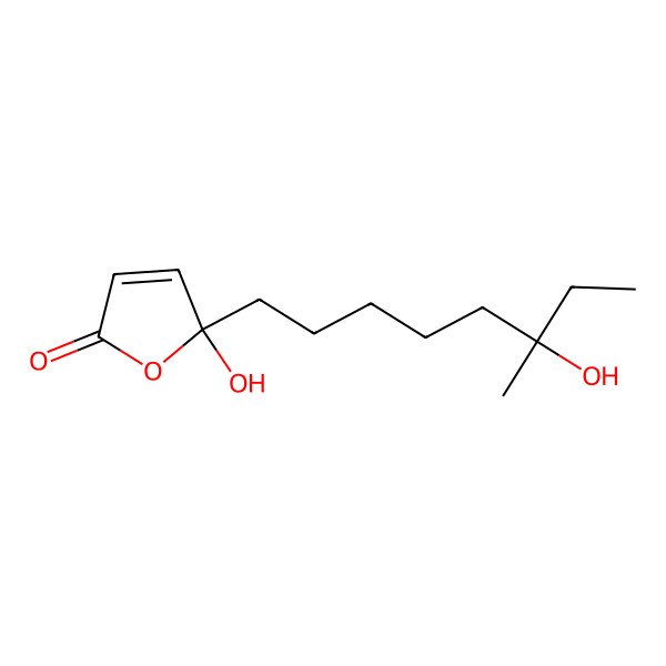 2D Structure of (4S)-4,10-dihydroxy-10-methyl-dodec-2-en-1,4-olide