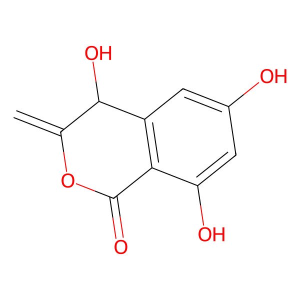 2D Structure of (4S)-4,6,8-trihydroxy-3-methylidene-4H-isochromen-1-one
