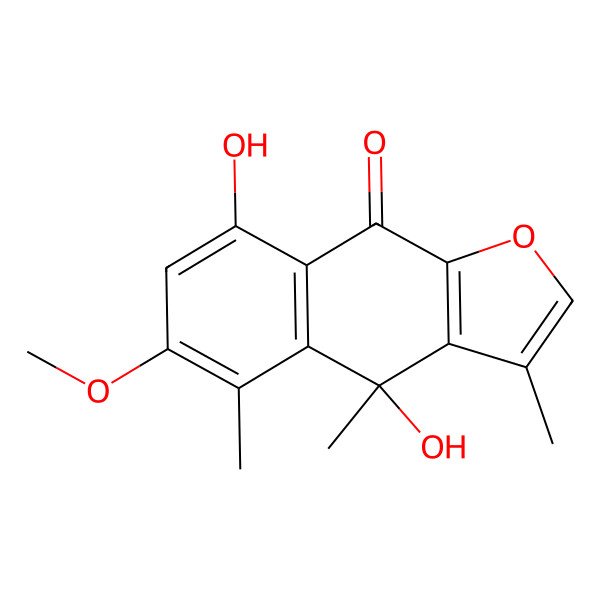 2D Structure of (4S)-4,8-dihydroxy-6-methoxy-3,4,5-trimethylbenzo[f][1]benzofuran-9-one