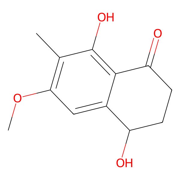2D Structure of (4S)-4,8-dihydroxy-6-methoxy-7-methyl-3,4-dihydro-2H-naphthalen-1-one