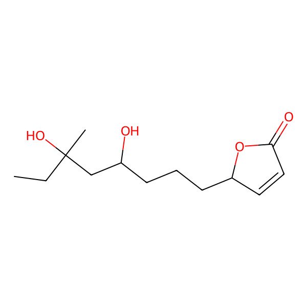 2D Structure of (4S)-4,8,10-trihydroxy-10-methyldodec-2-en-1,4-olide