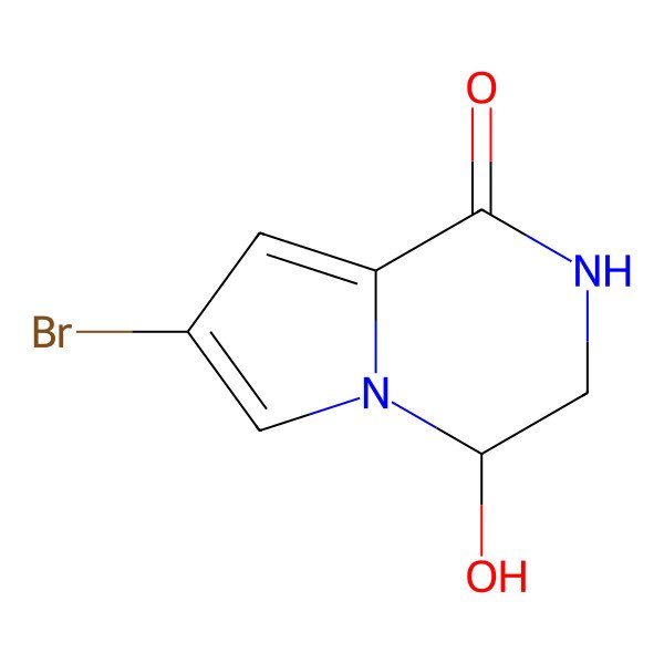 2D Structure of (4S)-7-bromo-4-hydroxy-3,4-dihydro-2H-pyrrolo[1,2-a]pyrazin-1-one