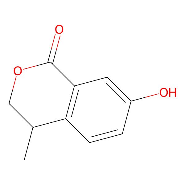 2D Structure of (4S)-7-hydroxy-4-methyl-3,4-dihydroisochromen-1-one