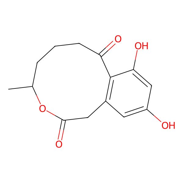 2D Structure of (4S)-9,11-dihydroxy-4-methyl-4,5,6,7-tetrahydro-1H-3-benzoxecine-2,8-dione