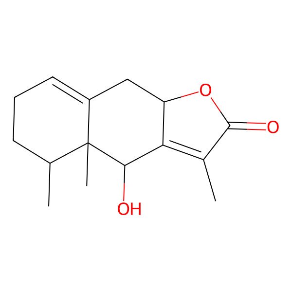 2D Structure of (4S,4aR,5S,9aR)-4-hydroxy-3,4a,5-trimethyl-4,5,6,7,9,9a-hexahydrobenzo[f][1]benzofuran-2-one
