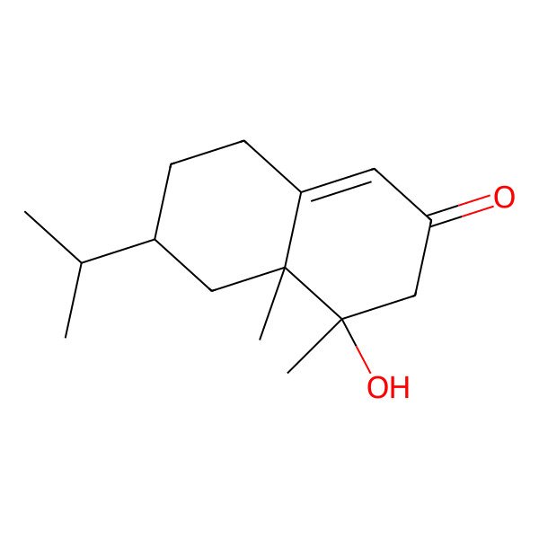 2D Structure of (4S,4aR,6R)-4-hydroxy-4,4a-dimethyl-6-propan-2-yl-5,6,7,8-tetrahydro-3H-naphthalen-2-one 2D Structure of (4S,4aR,6R)-4-hydroxy-4,4a-dimethyl-6-propan-2-yl-5,6,7,8-tetrahydro-3H-naphthalen-2-one