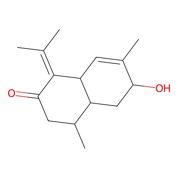 2D Structure of (4S,4aR,6R,8aS)-6-hydroxy-4,7-dimethyl-1-propan-2-ylidene-3,4,4a,5,6,8a-hexahydronaphthalen-2-one
