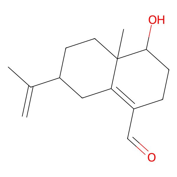 2D Structure of (4S,4aS,7S)-4-hydroxy-4a-methyl-7-prop-1-en-2-yl-3,4,5,6,7,8-hexahydro-2H-naphthalene-1-carbaldehyde