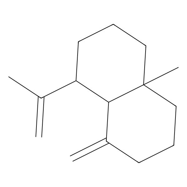 2D Structure of (4S,4aS,8aS)-8a-methyl-5-methylidene-4-prop-1-en-2-yl-1,2,3,4,4a,6,7,8-octahydronaphthalene 2D Structure of (4S,4aS,8aS)-8a-methyl-5-methylidene-4-prop-1-en-2-yl-1,2,3,4,4a,6,7,8-octahydronaphthalene