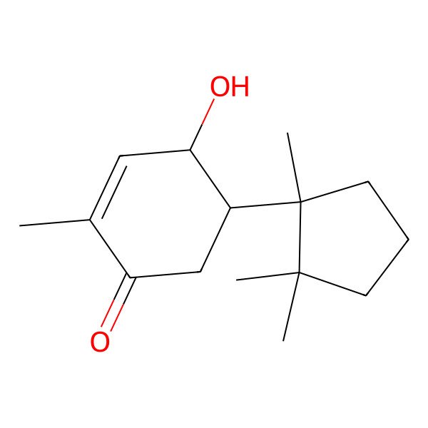 2D Structure of (4S,5R)-4-hydroxy-2-methyl-5-[(1S)-1,2,2-trimethylcyclopentyl]cyclohex-2-en-1-one