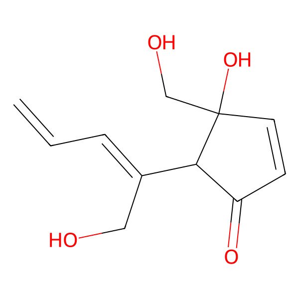 2D Structure of (4S,5R)-4-hydroxy-4-(hydroxymethyl)-5-[(2E)-1-hydroxypenta-2,4-dien-2-yl]cyclopent-2-en-1-one