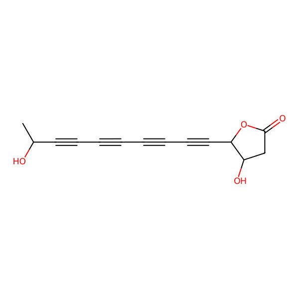 2D Structure of (4S,5R)-4-hydroxy-5-[(9R)-9-hydroxydeca-1,3,5,7-tetraynyl]oxolan-2-one