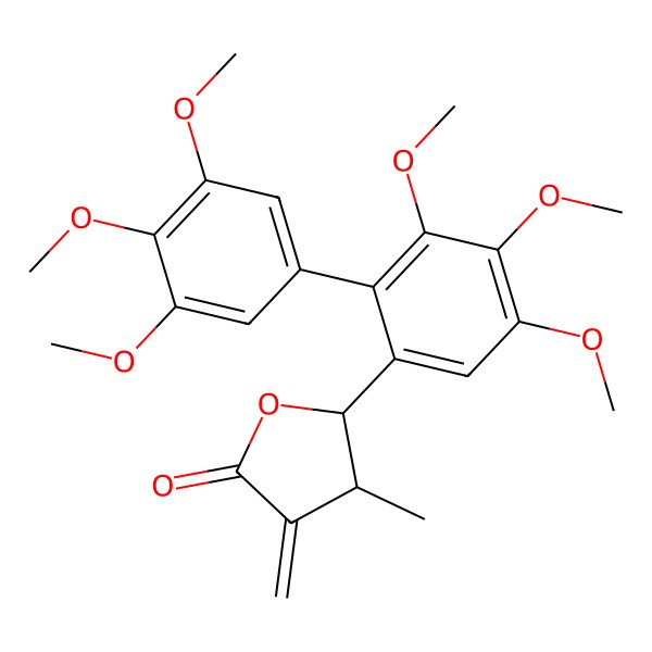 2D Structure of (4S,5R)-4-methyl-3-methylidene-5-[3,4,5-trimethoxy-2-(3,4,5-trimethoxyphenyl)phenyl]oxolan-2-one