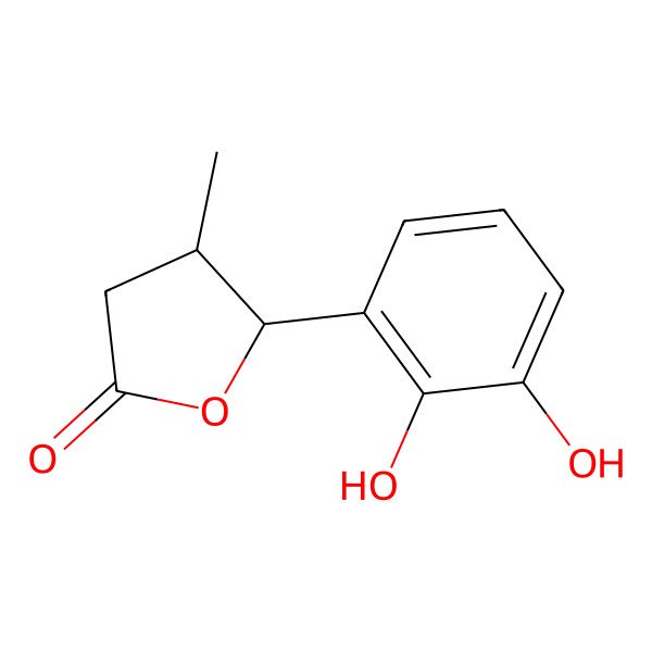 2D Structure of (4S,5R)-5-(2,3-dihydroxyphenyl)-4-methyloxolan-2-one