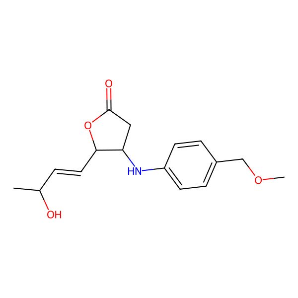 2D Structure of (4S,5R)-5-[(E,3S)-3-hydroxybut-1-enyl]-4-[4-(methoxymethyl)anilino]oxolan-2-one
