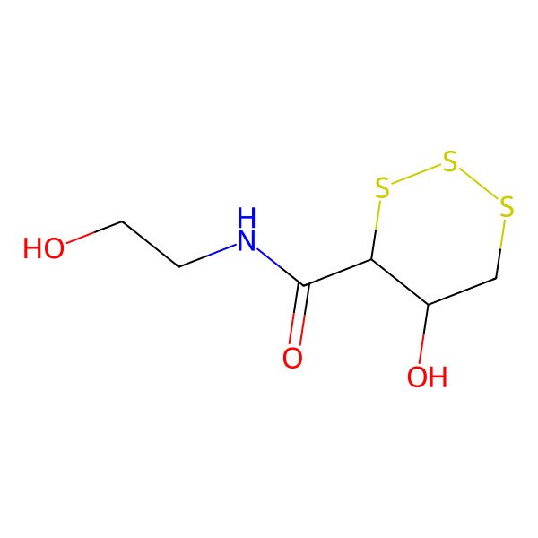 2D Structure of (4S,5R)-5-hydroxy-N-(2-hydroxyethyl)trithiane-4-carboxamide