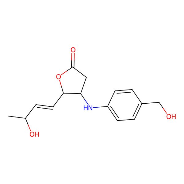 2D Structure of (4S,5R)-5-[(Z,3S)-3-hydroxybut-1-enyl]-4-[4-(hydroxymethyl)anilino]oxolan-2-one