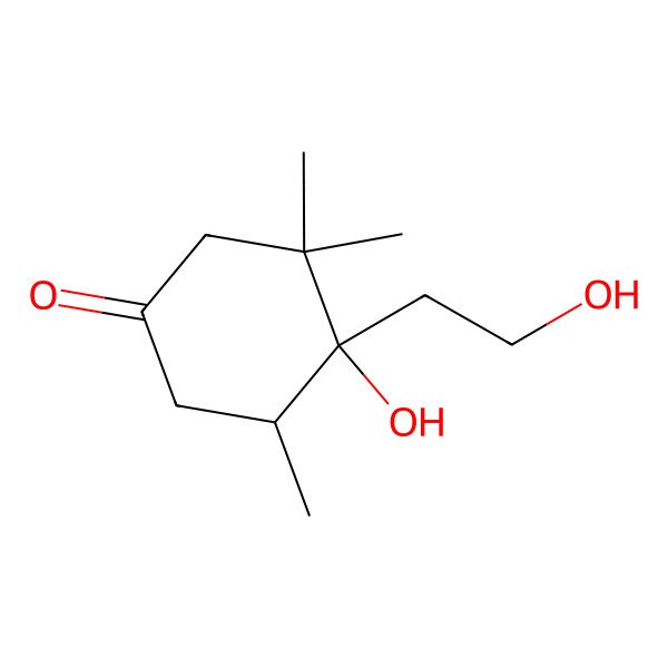 2D Structure of (4S,5S)-4-hydroxy-4-(2-hydroxyethyl)-3,3,5-trimethylcyclohexan-1-one