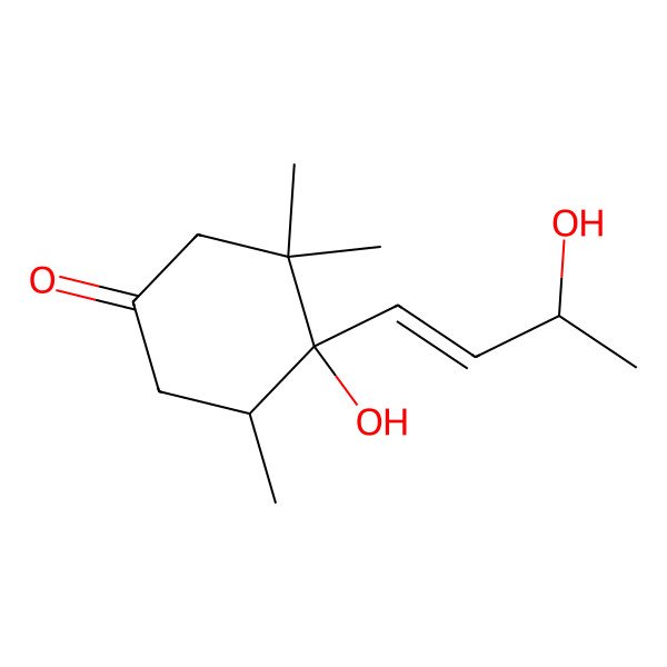 2D Structure of (4S,5S)-4-hydroxy-4-[(E,3R)-3-hydroxybut-1-enyl]-3,3,5-trimethylcyclohexan-1-one