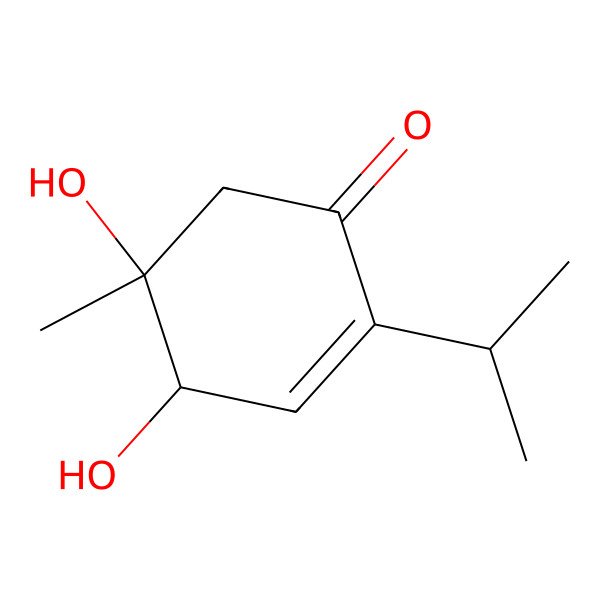 2D Structure of (4S,5S)-4,5-dihydroxy-5-methyl-2-propan-2-ylcyclohex-2-en-1-one