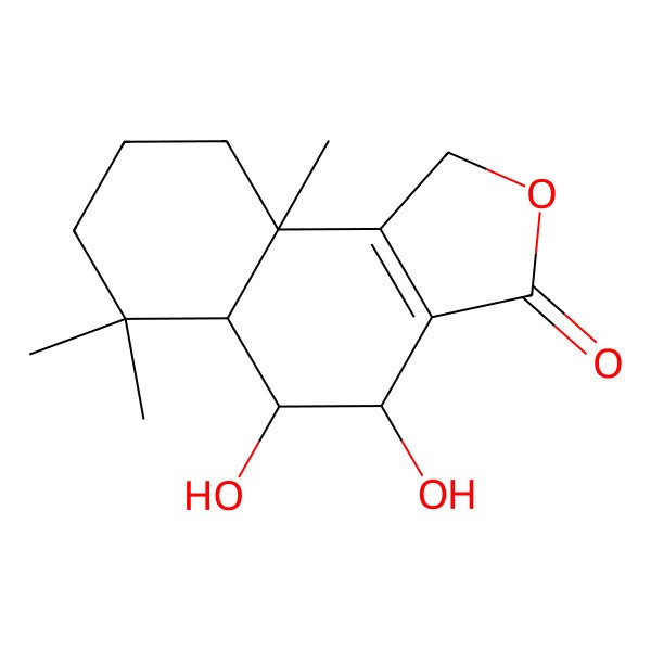 2D Structure of (4S,5S,5aS,9aS)-4,5-dihydroxy-6,6,9a-trimethyl-4,5,5a,7,8,9-hexahydro-1H-benzo[e][2]benzofuran-3-one