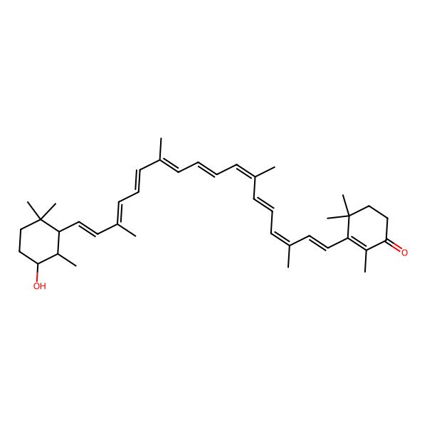 2D Structure of (4'S,5'S,6'S)-4'-Hydroxy-5',6'-dihydro-beta,beta-carotene-4-one