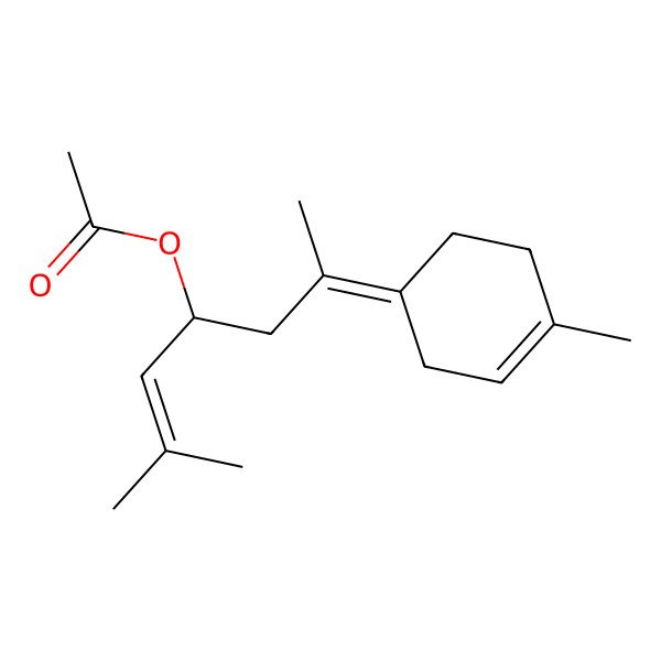 2D Structure of [(4S,6E)-2-methyl-6-(4-methylcyclohex-3-en-1-ylidene)hept-2-en-4-yl] acetate