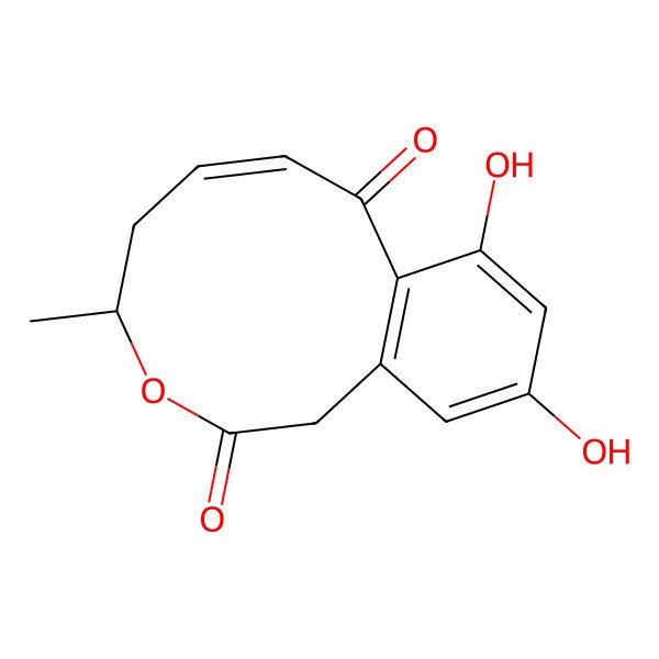 2D Structure of (4S,6E)-9,11-dihydroxy-4-methyl-4,5-dihydro-1H-3-benzoxecine-2,8-dione