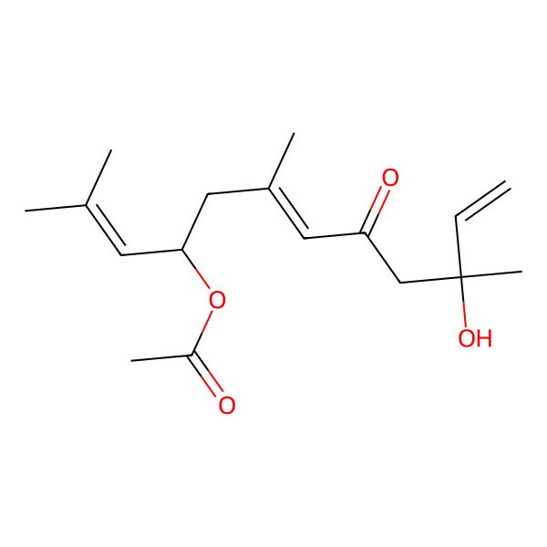 2D Structure of [(4S,6E,10R)-10-hydroxy-2,6,10-trimethyl-8-oxododeca-2,6,11-trien-4-yl] acetate