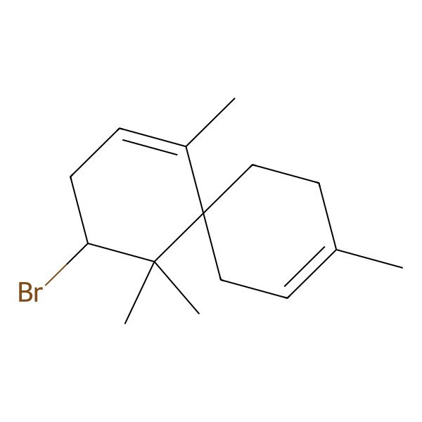 2D Structure of (4S,6R)-4-bromo-1,5,5,9-tetramethylspiro[5.5]undeca-1,9-diene
