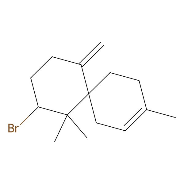 2D Structure of (4S,6R)-4-bromo-5,5,9-trimethyl-1-methylidenespiro[5.5]undec-9-ene