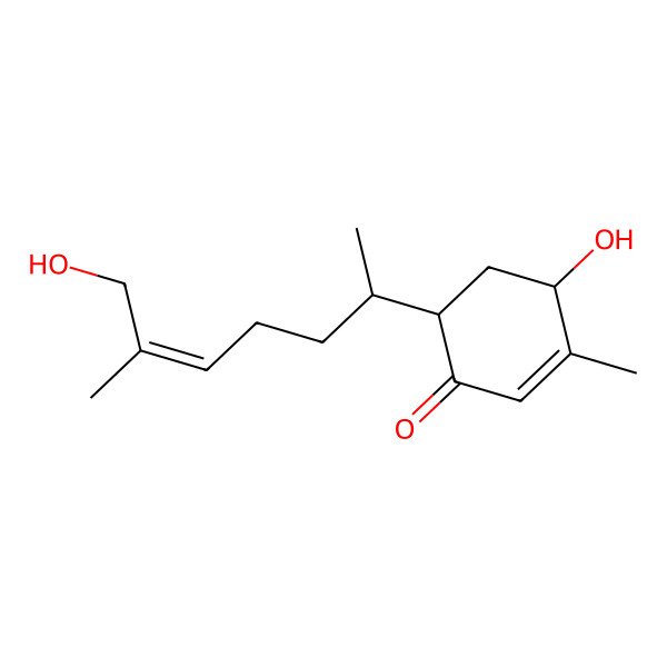 2D Structure of (4S,6R)-4-hydroxy-6-[(2R)-7-hydroxy-6-methylhept-5-en-2-yl]-3-methylcyclohex-2-en-1-one