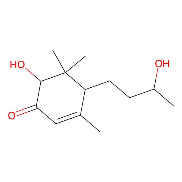 2D Structure of (4S,6R)-6-hydroxy-4-[(3R)-3-hydroxybutyl]-3,5,5-trimethylcyclohex-2-en-1-one