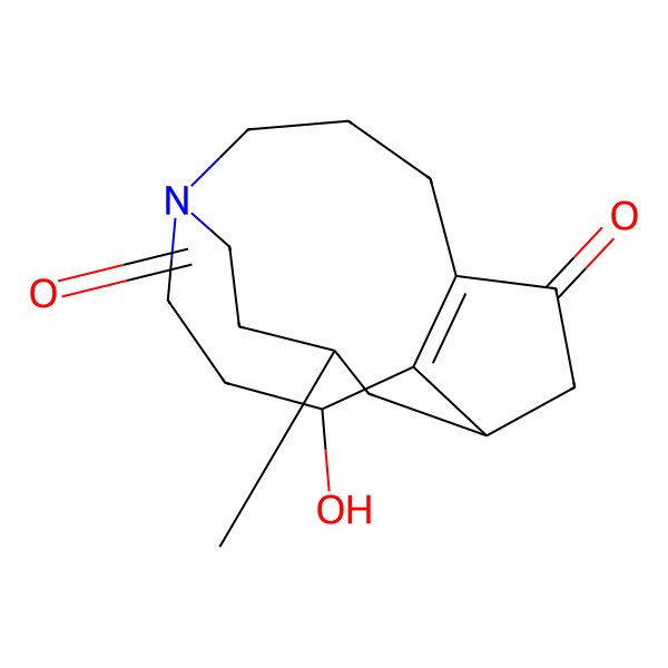 2D Structure of (4S,6R,12S)-12-hydroxy-6-methyl-9-azatricyclo[7.4.3.04,13]hexadec-1(13)-ene-2,8-dione